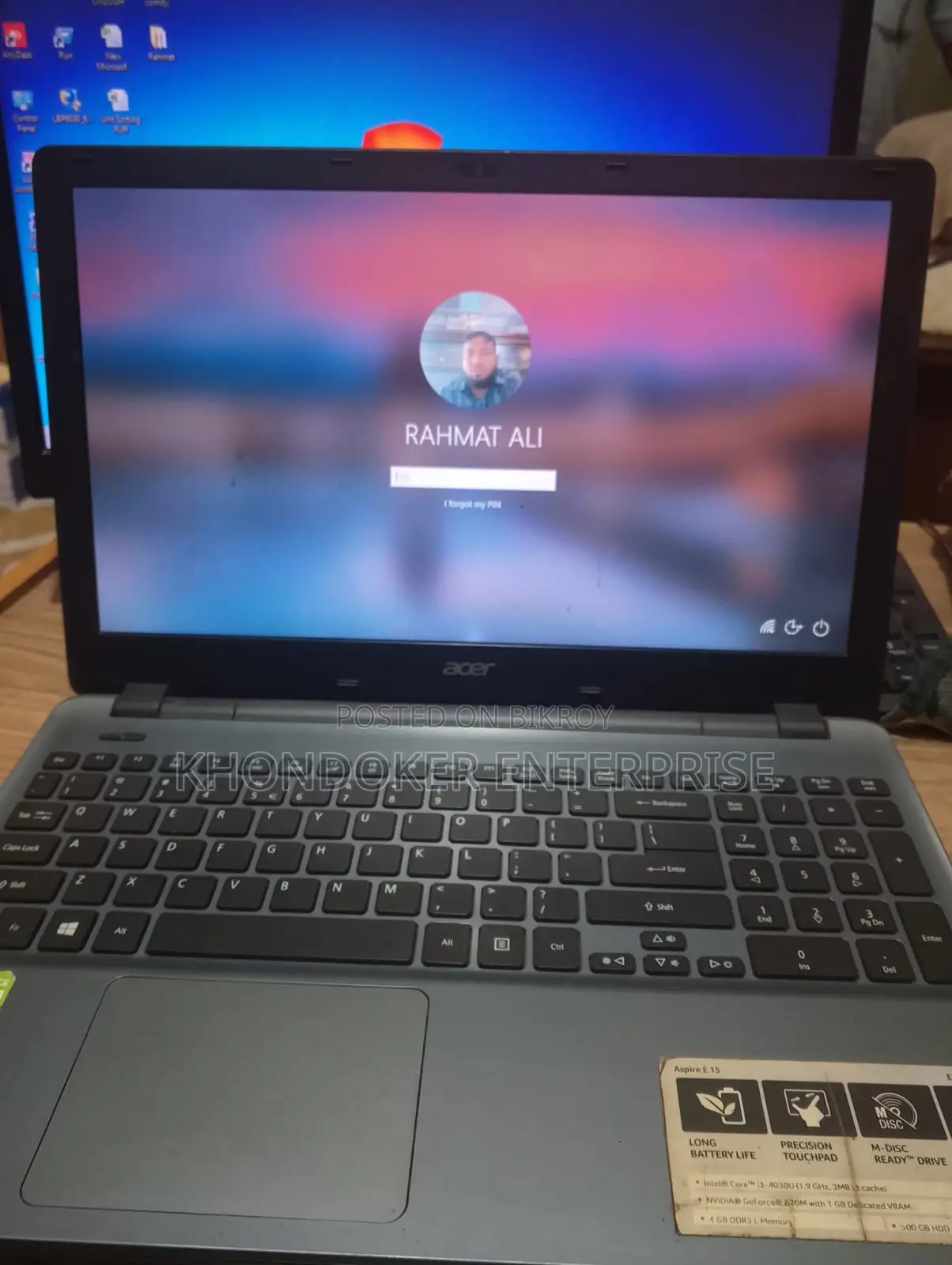Laptop Acer Aspire E15 4GB Intel Core I3 HDD 500GB