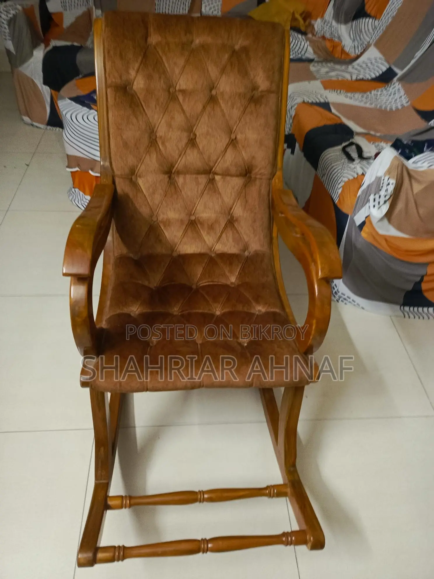 Original Teak Wood Rocking Chair