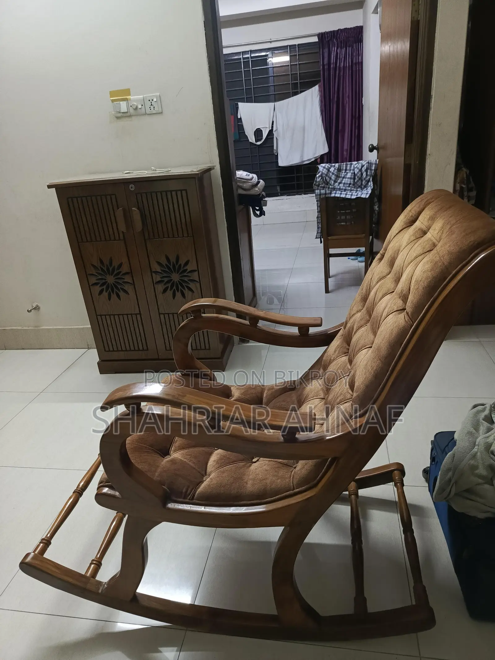 Original Teak Wood Rocking Chair