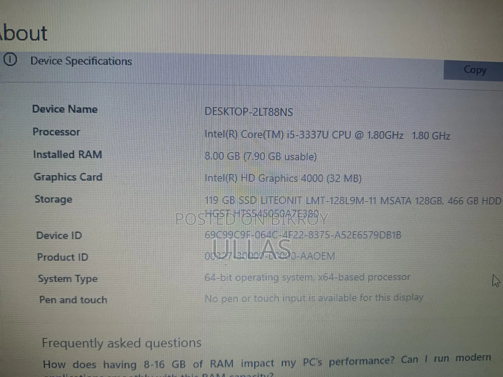 Laptop for sale