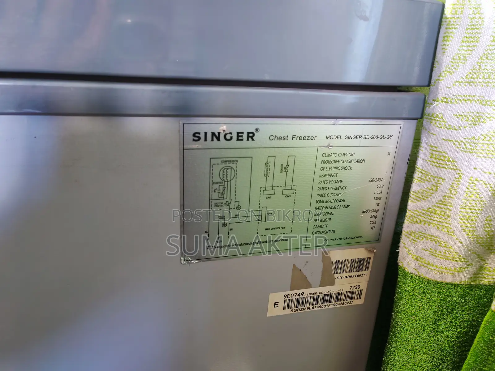 Singer 260 Liter Deep Fridge for Sale