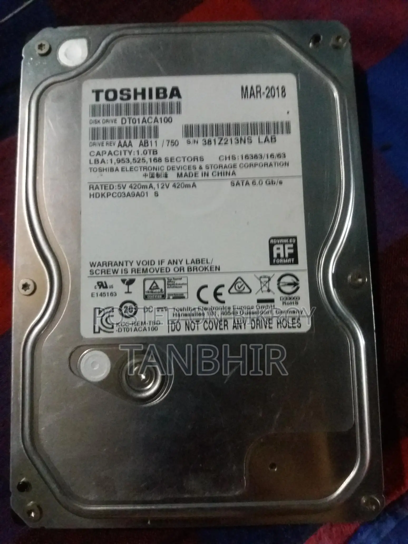 Toshiba 1tb hard drive