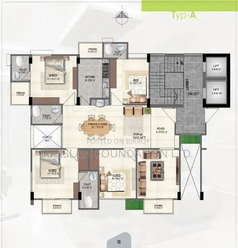 4bdrm Apartment in M. Islam Foundation, Aftab Nagar for Sale