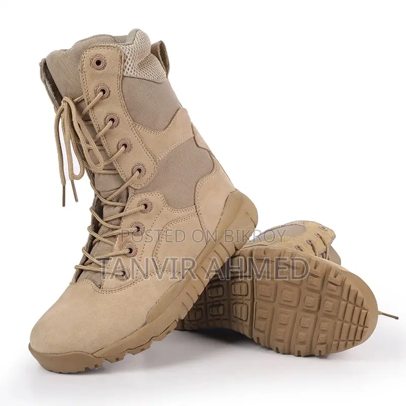 Hiking Boot - Sandy Color Suede Leather Air Cooled