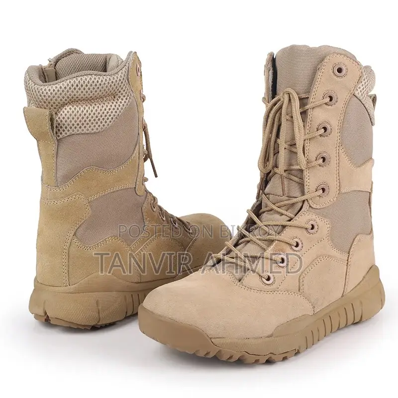 Hiking Boot - Sandy Color Suede Leather Air Cooled