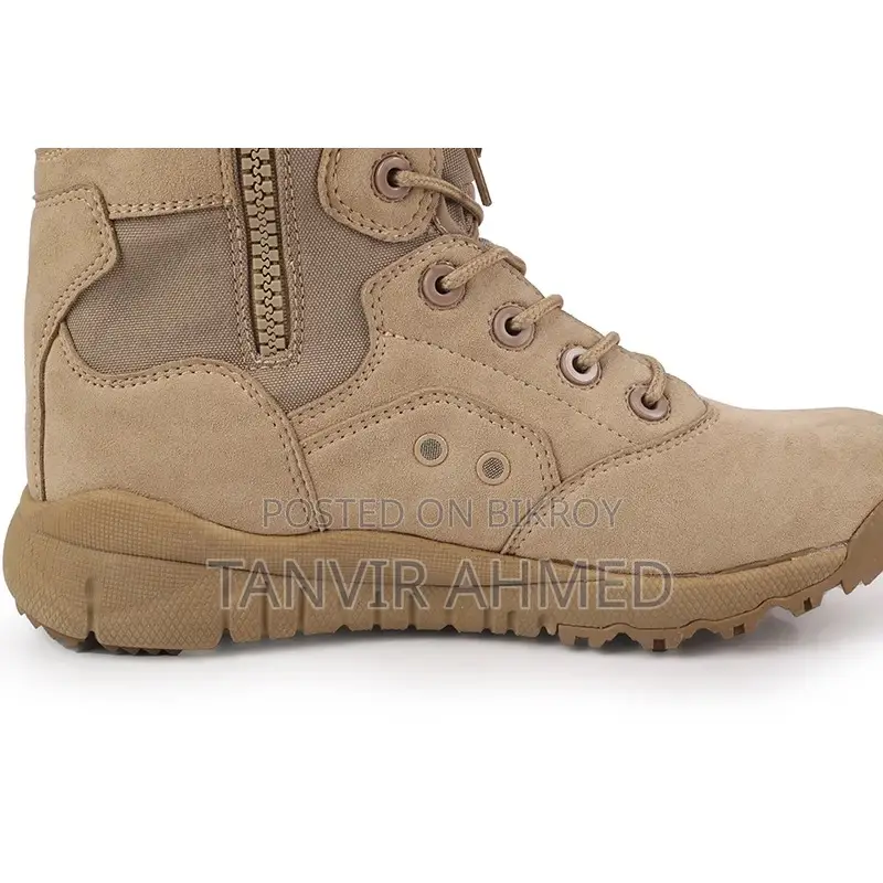 Hiking Boot - Sandy Color Suede Leather Air Cooled