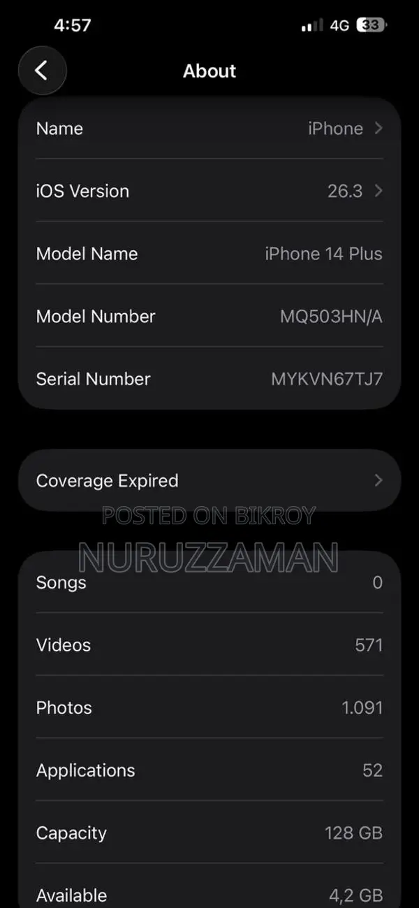Apple iPhone 14 Plus (ব্যবহৃত)