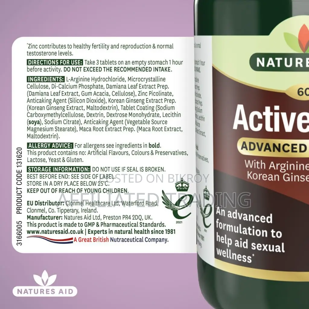 Natures Aid Active Man - 60 Tablets - Made in UK
