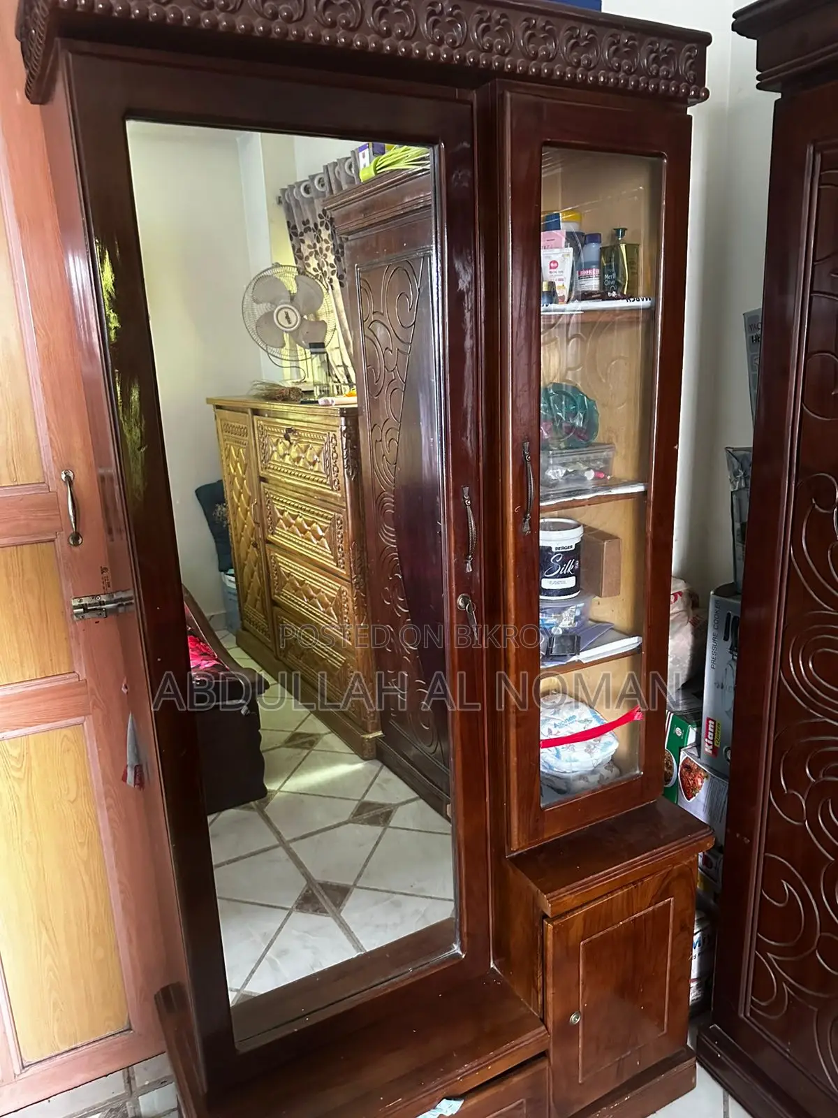 Teak Wood Bedroom Set: Wardrobe + Almira + Dressing Table - Combo Offer