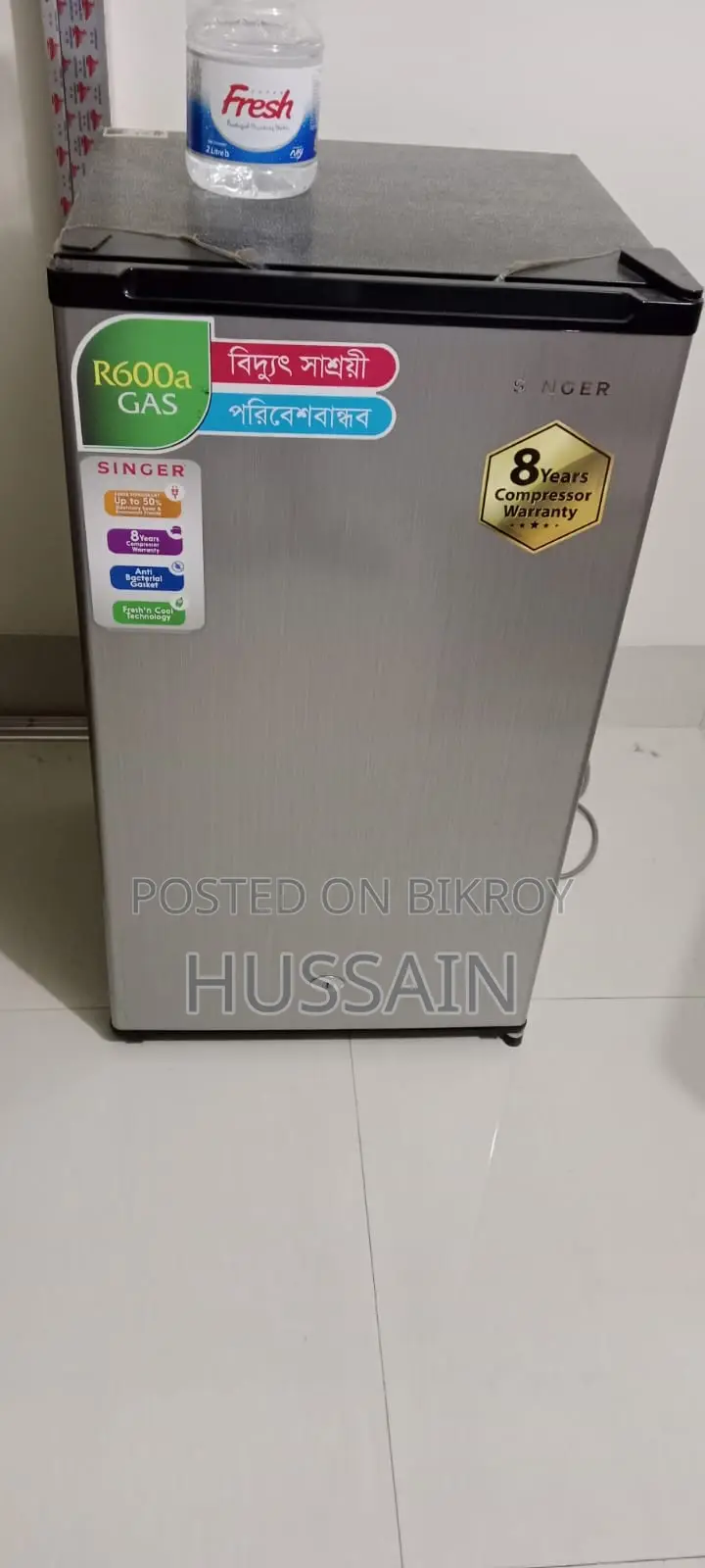 Singer Refrigerator Single Door, 95 Ltr, Silver Color