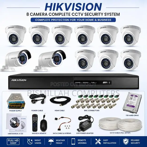 Hikvision (8 Camera) CCTV Full Package