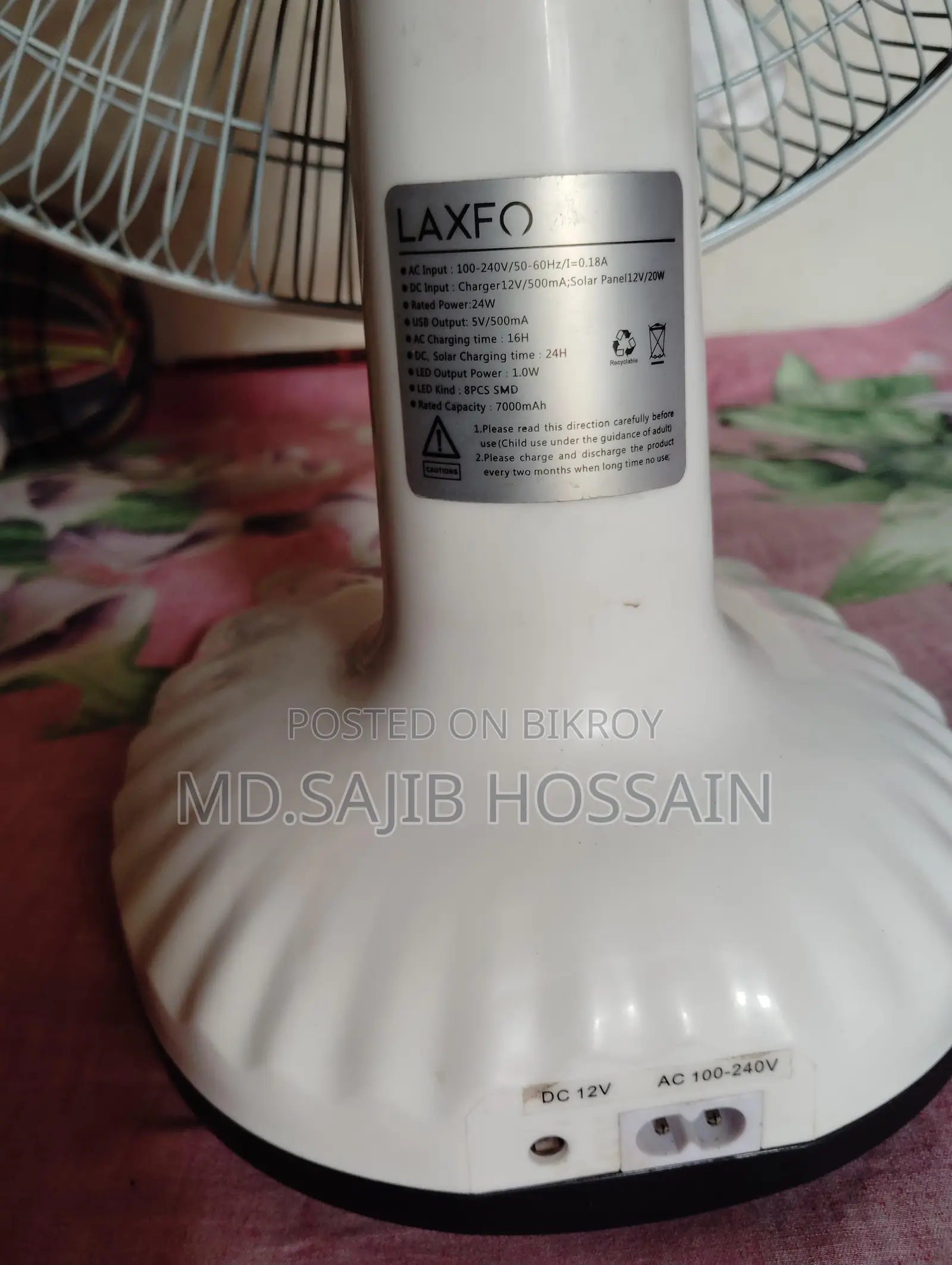 Laxfo Rechargeable Fan