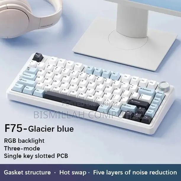 AULA F75 Glacier Blue RGB Mechanical Keyboard