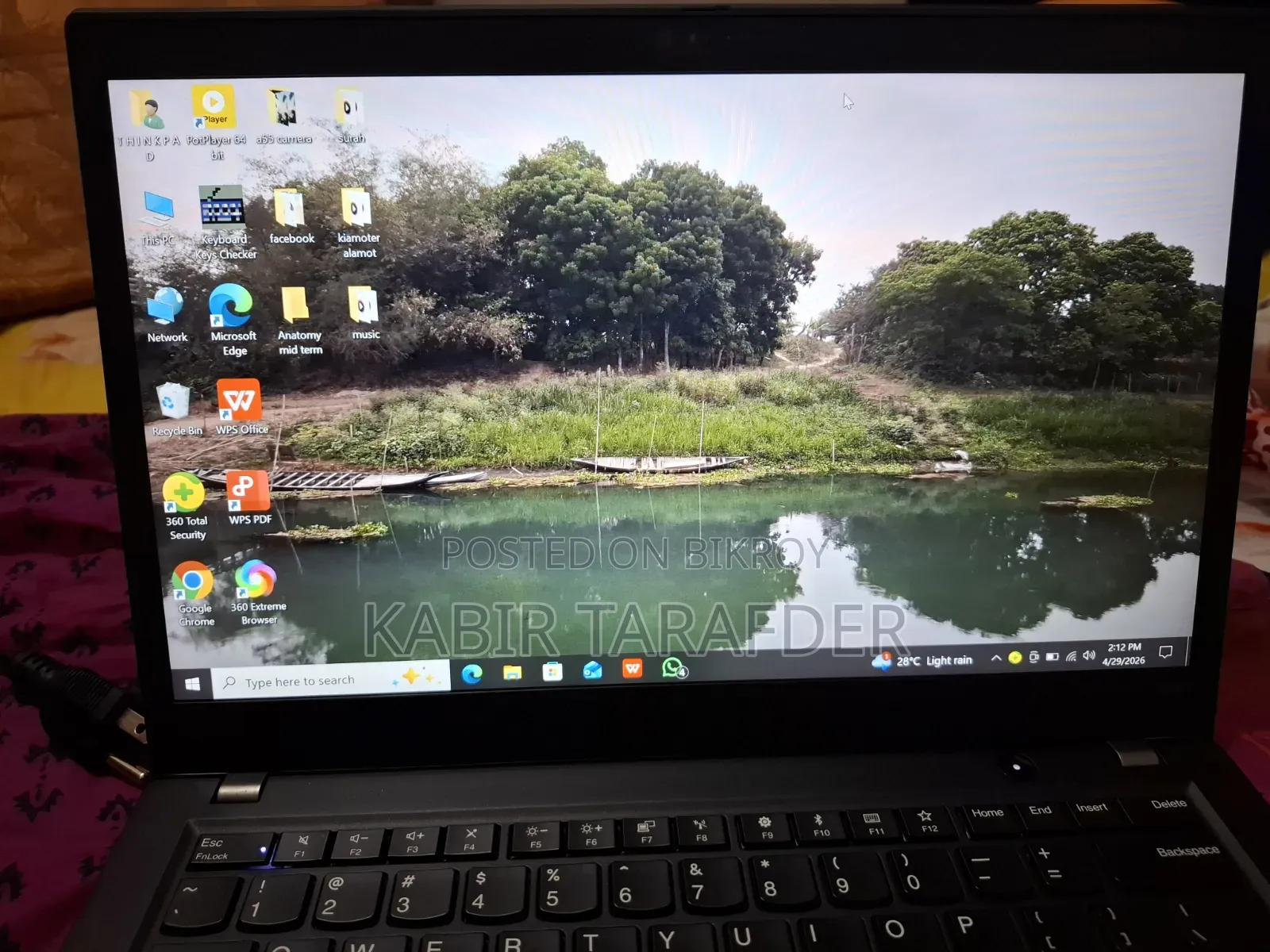 Laptop Lenovo ThinkPad T490s 8GB Intel Core I5 SSD 256GB