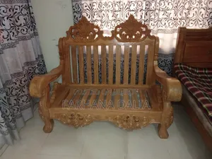 Original Khagrachari Teak Wood 6-Seater Sofa Set and 3 Tea Tables