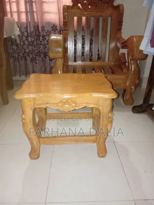 Original Khagrachari Teak Wood 6-Seater Sofa Set and 3 Tea Tables