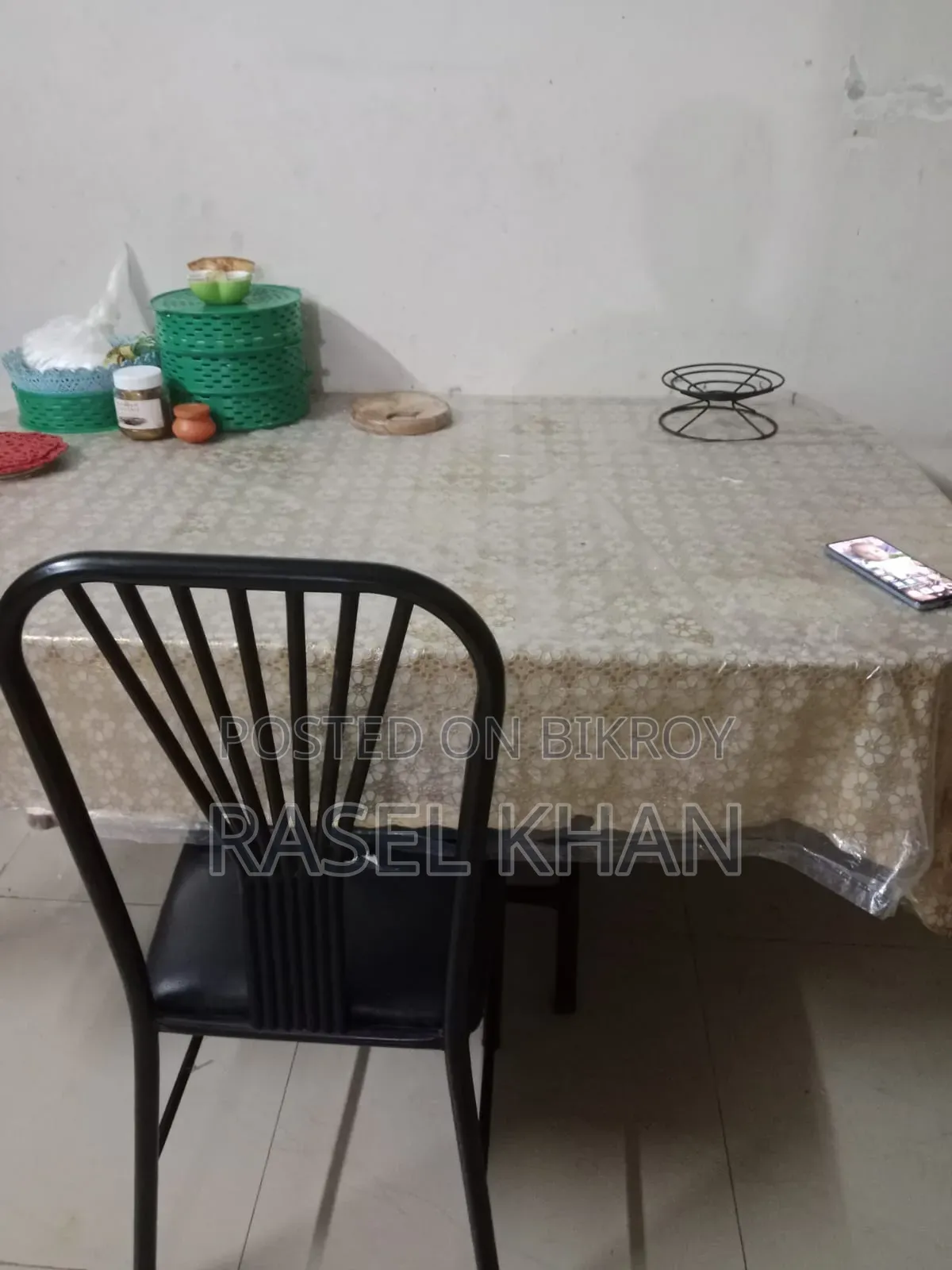 1 Bed, 1 Dining Table, 2 Chairs for Sale