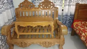 Original Khagrachari Teak Wood 6-Seater Sofa Set and 3 Tea Tables