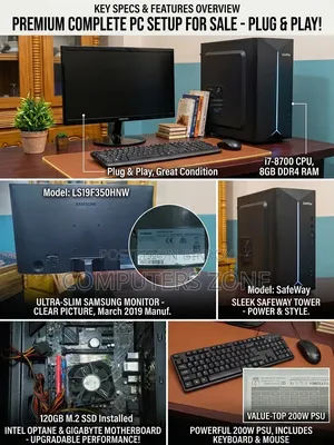 Desktop Computer 8GB Intel SSD 128GB
