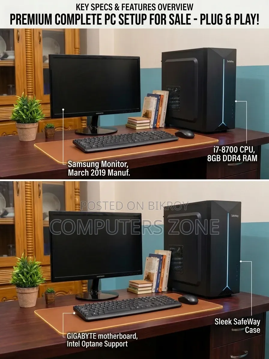 Desktop Computer 8GB Intel SSD 128GB
