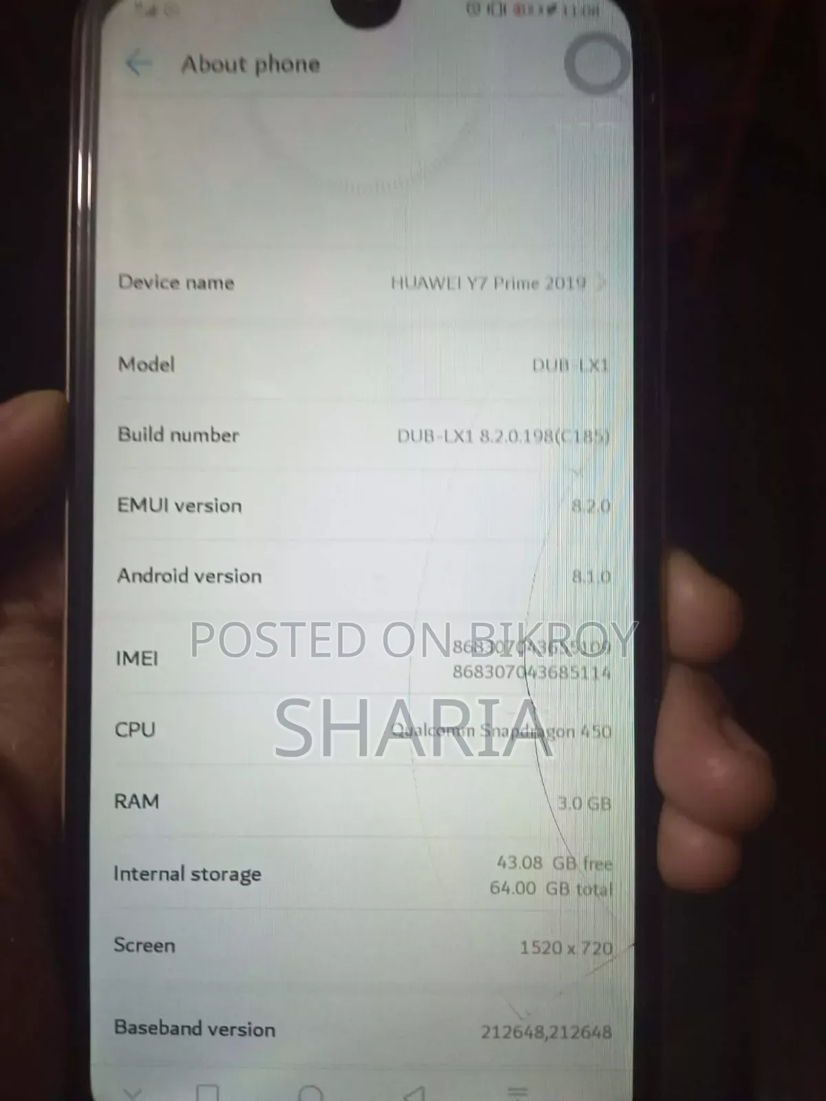 Huawei Y7 Prime 2019 64 GB Yellow