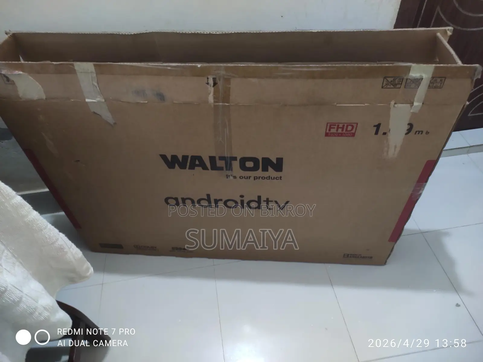 Walton 43" Led Android Smart Tv Used Sell