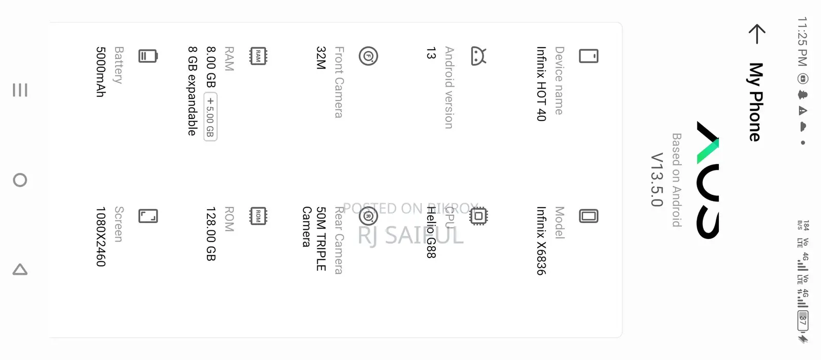 Infinix Hot 40 128 GB Gold