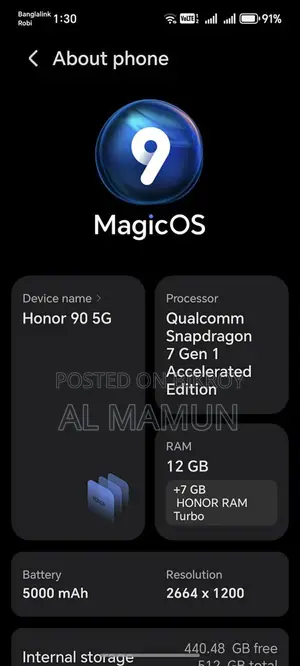 Honor 90 5G 12/512 (Used)