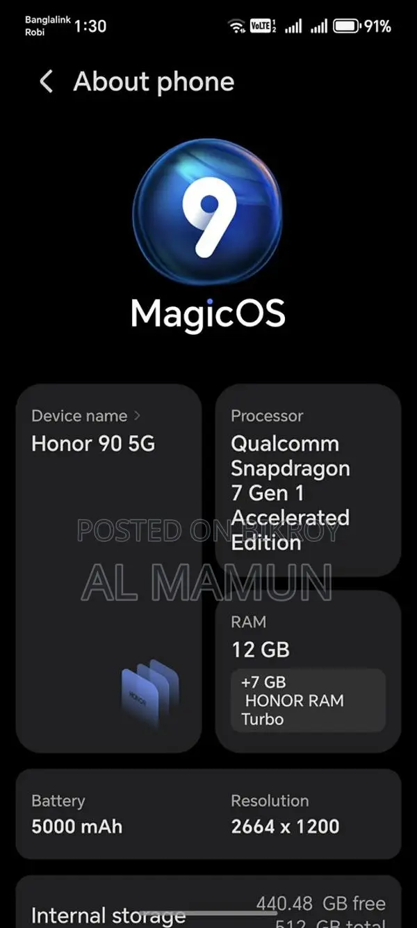 Honor 90 5G 12/512 (Used)