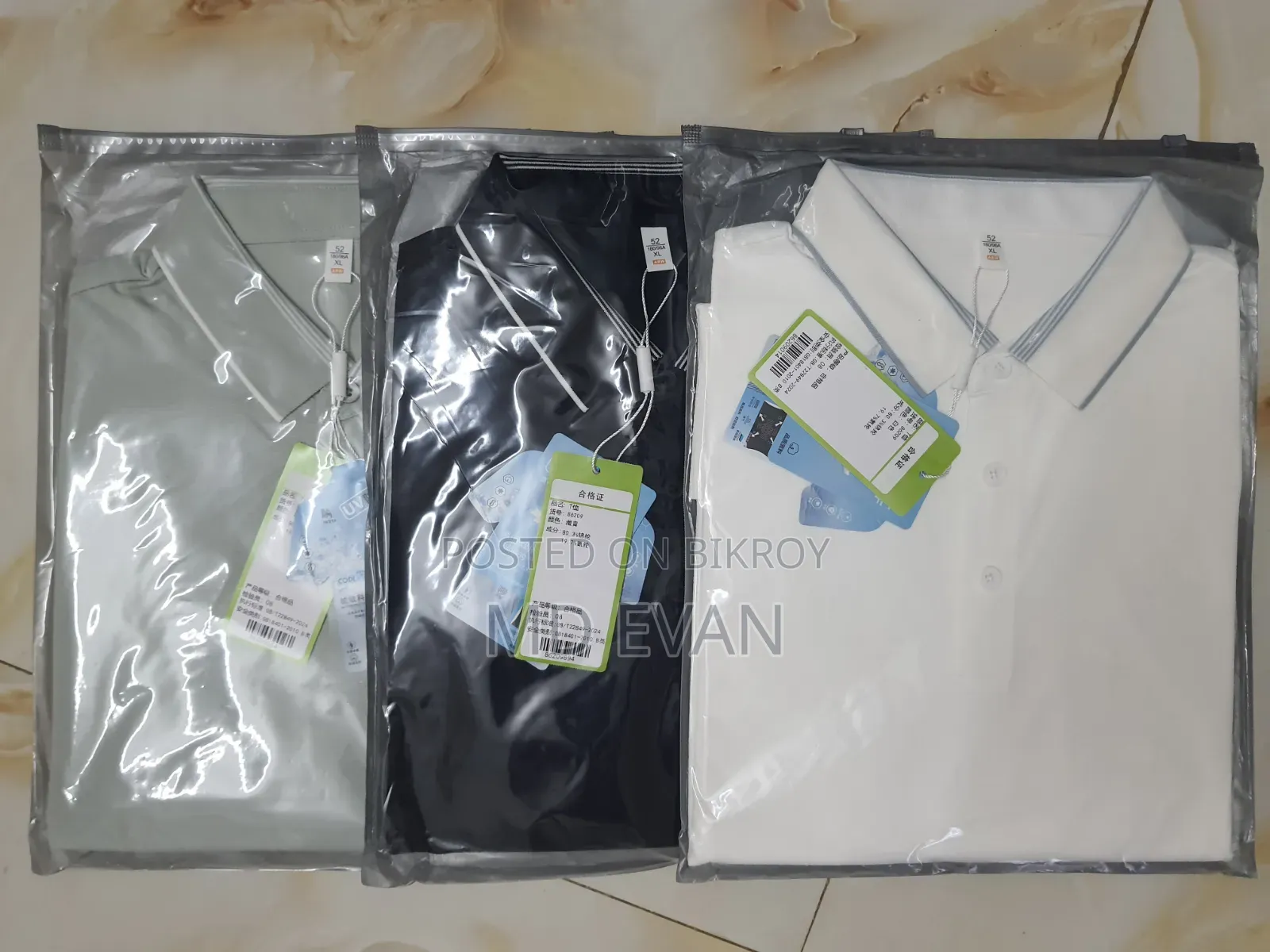 Wholesale Sale of Original China Imported Polo T-Shirts.