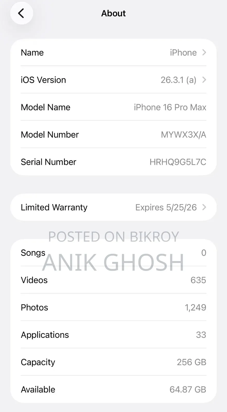 Apple iPhone 16 Pro Max 256 GB Gold