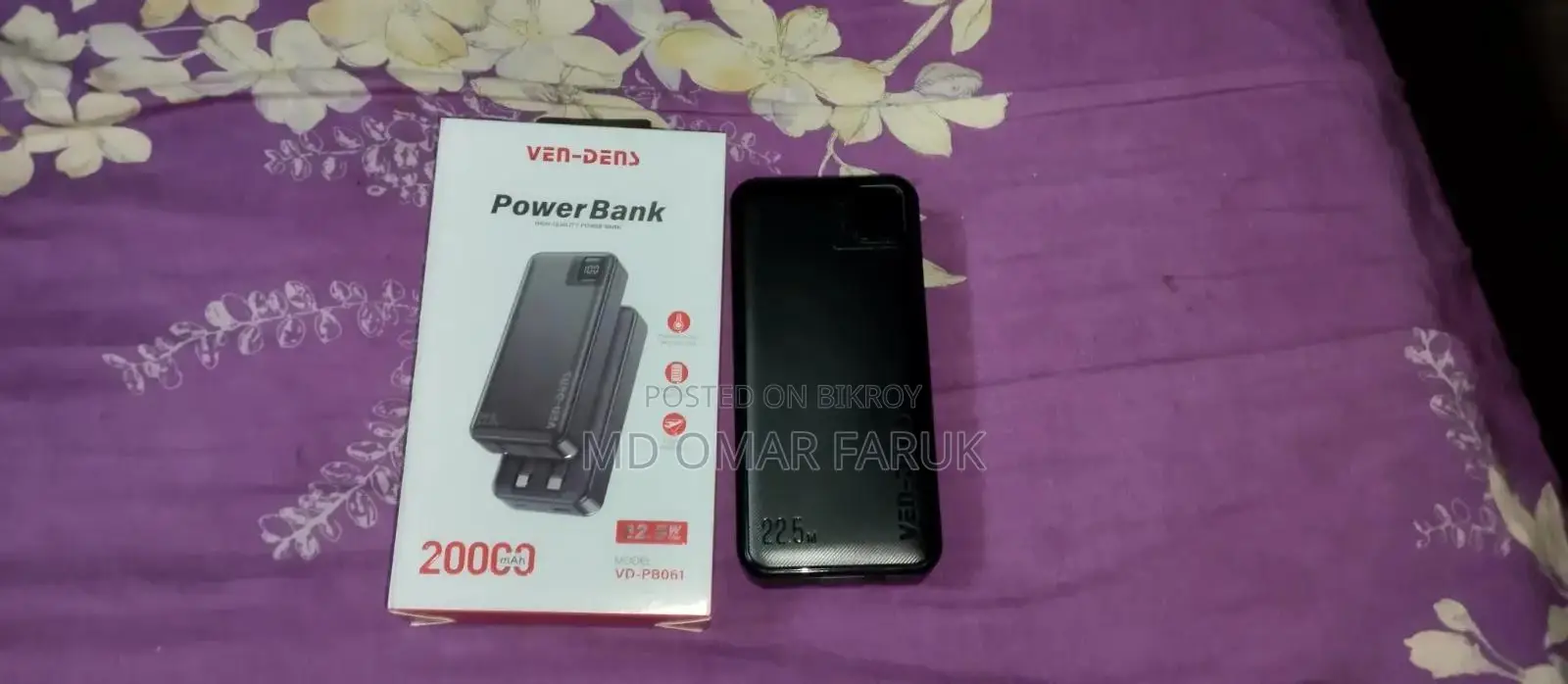 Ven-dens Er Power Bank 20000mah+ 22.5w Fast Charging Model:Vd-pb061