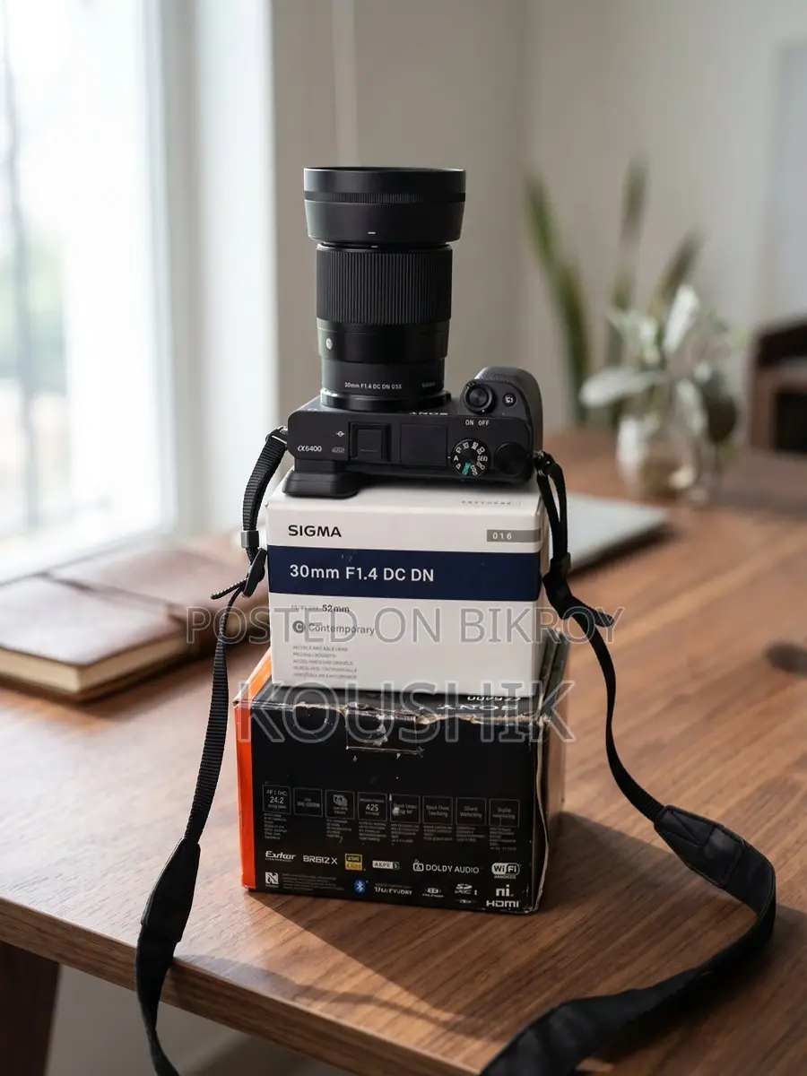 Sony a6400 with Sigma 30mm 1.4 Almost new