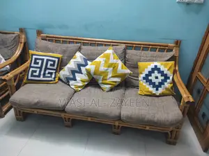 Premium Rattan Sofa Set 3+1+1 + Glass Coffee Table & Side Tables