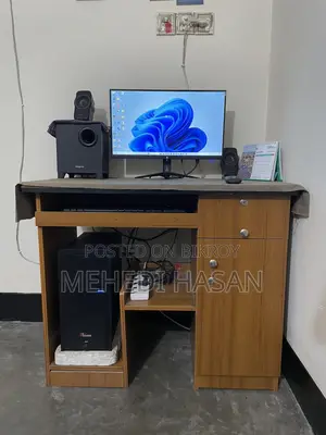 Urgent Ryzen 5 Full Pc Setup with Desk | Monitor Speaker Included