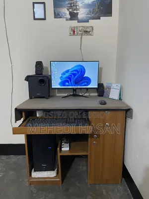 Urgent Ryzen 5 Full Pc Setup with Desk | Monitor Speaker Included