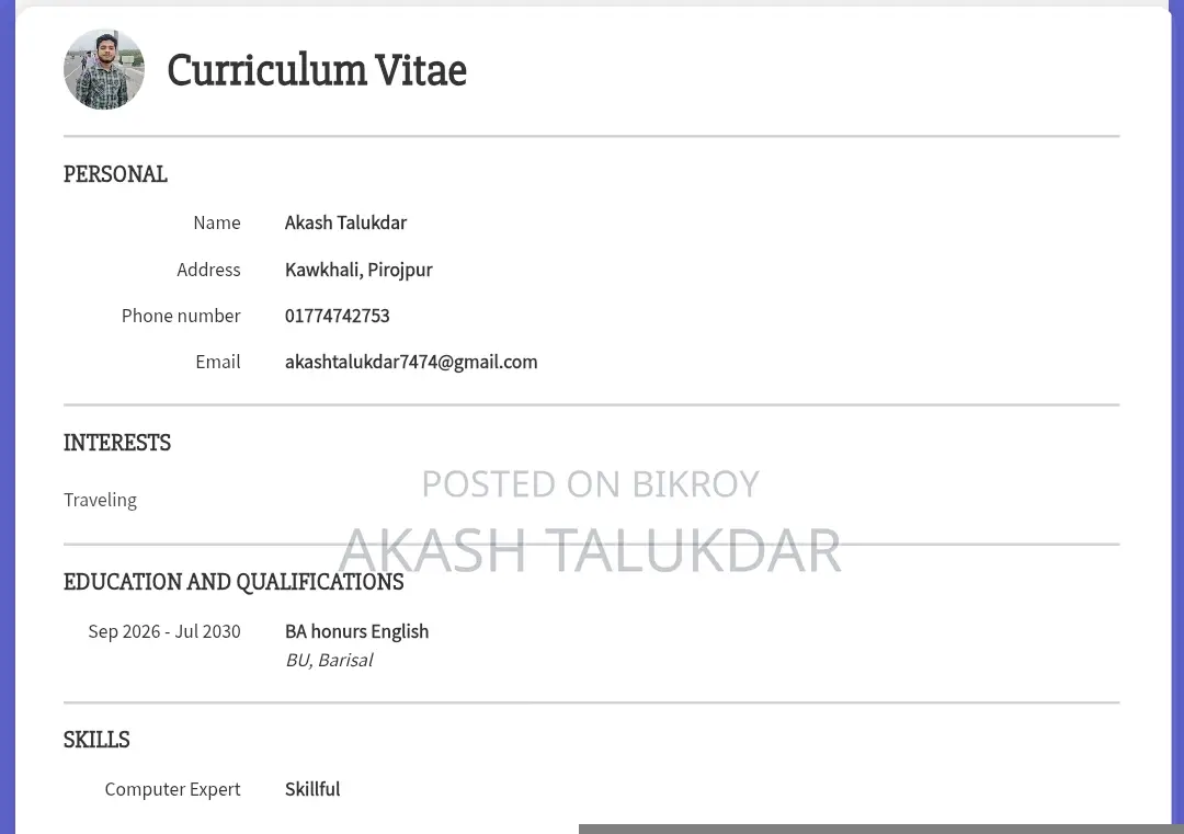 Advertising Marketing CV