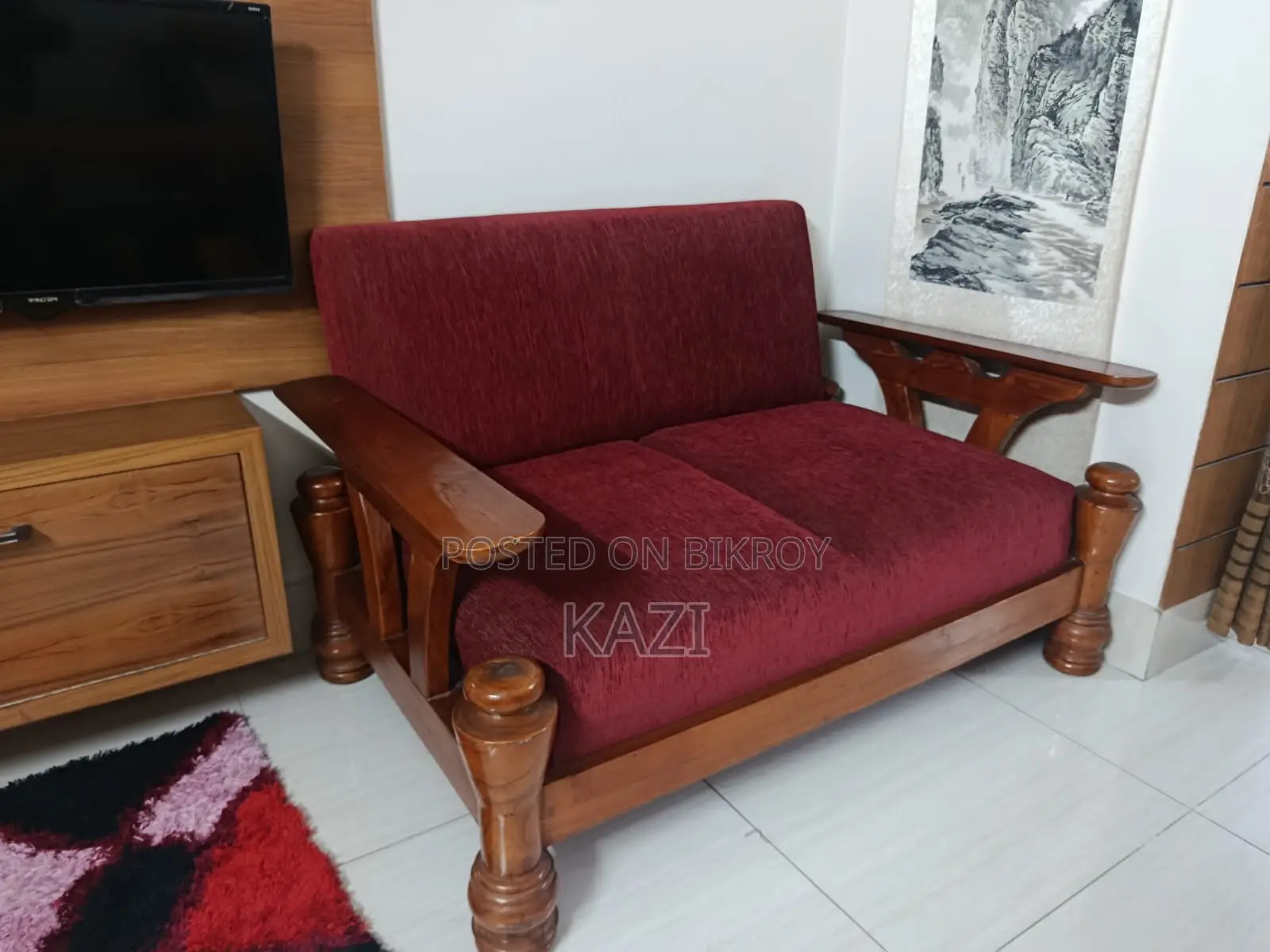Attractive Custom-Made 2-Seater Neem Wood Sofa