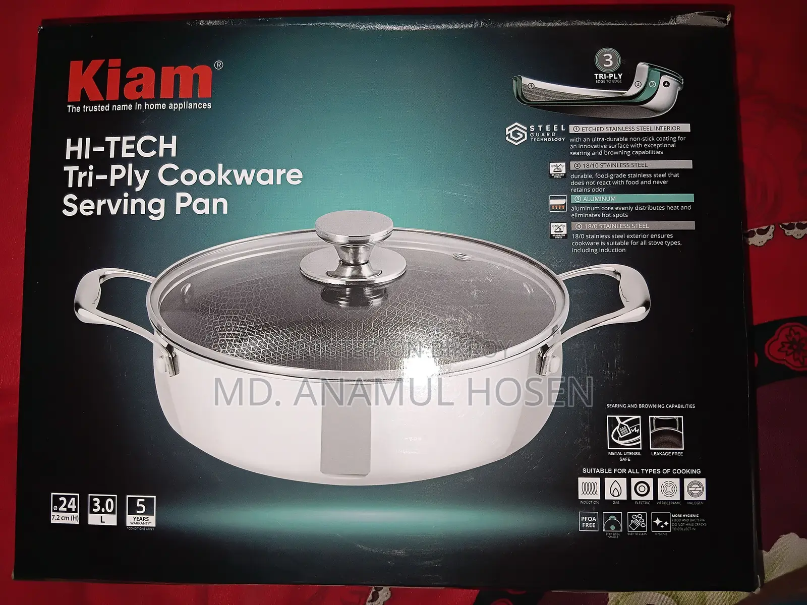 Hi- Tech Try - Ply Coocware Serving Pan