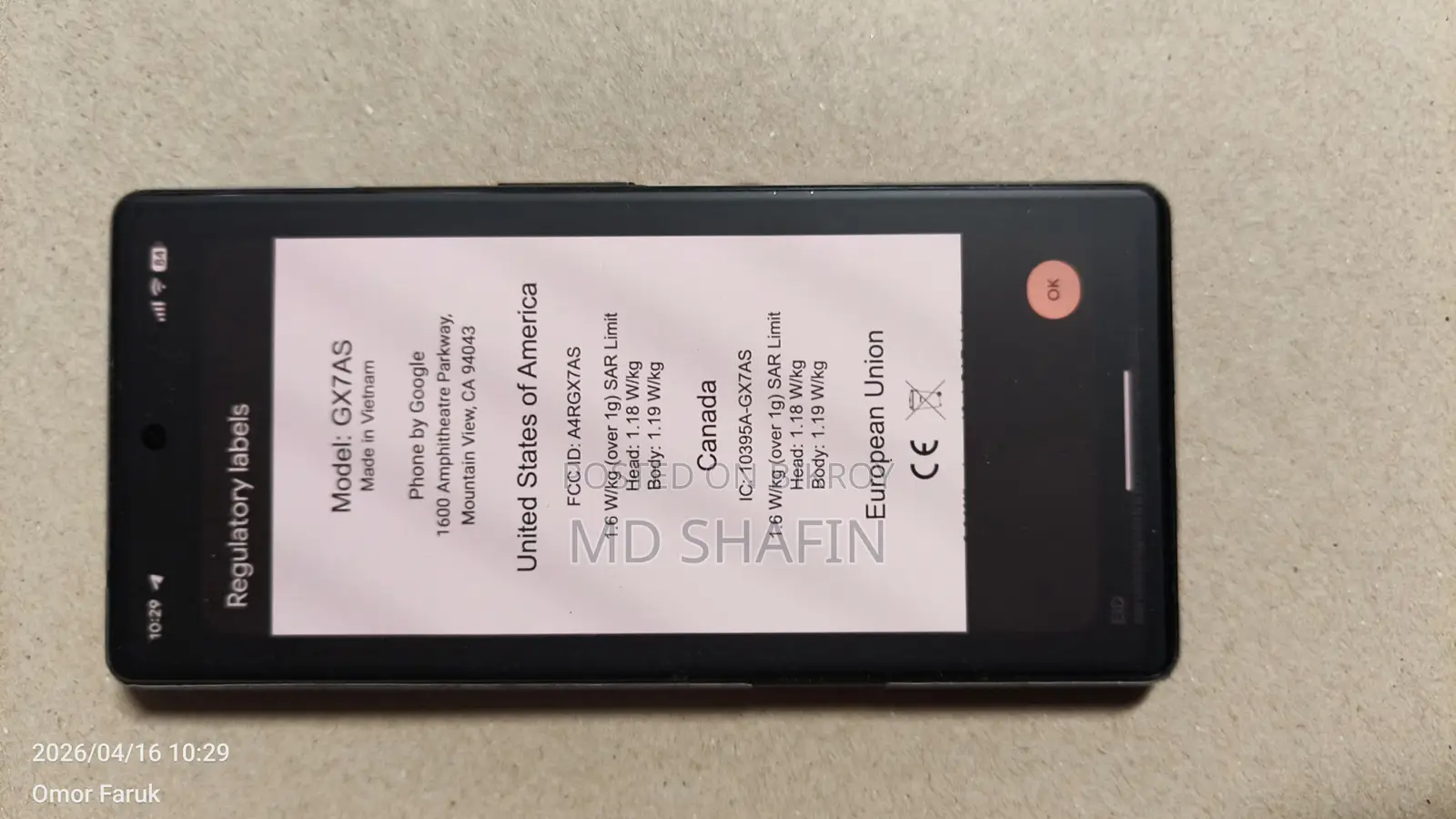 Google Pixel 6a 6.128 (Used)