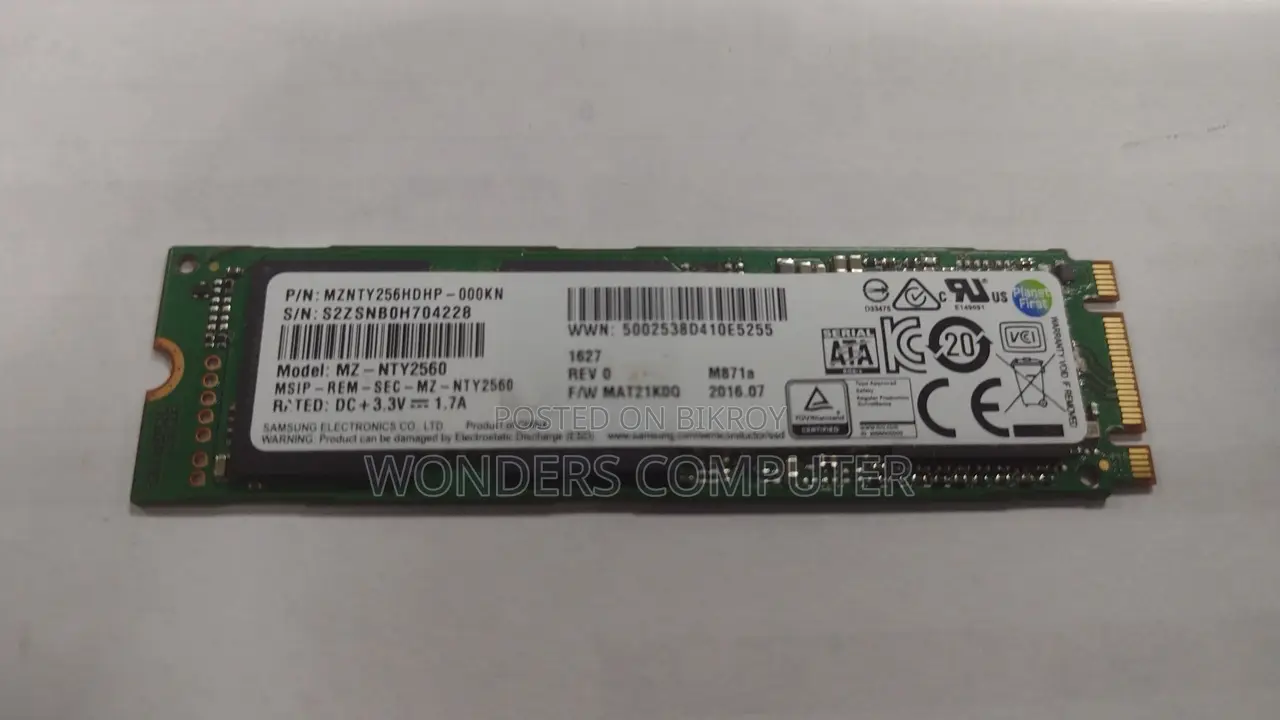 Samsung M.2 Nvme 256 GB Original With 1 Year Warranty