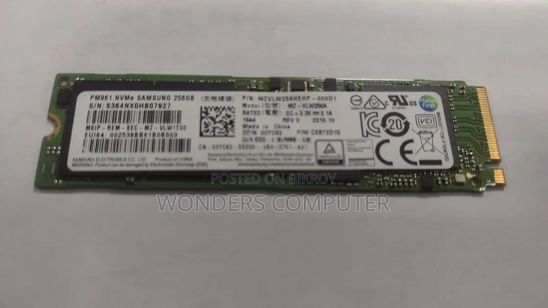 Samsung M.2 Nvme 256 GB Original With 1 Year Warranty