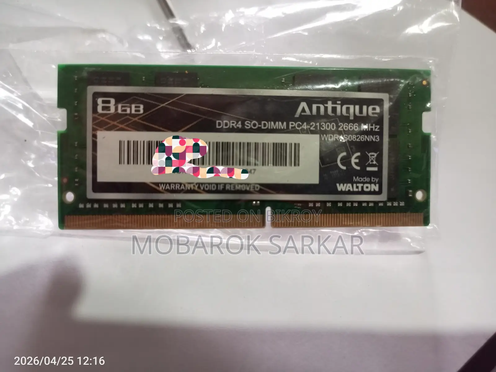 Ddr 4 Walton 8gb RAM
