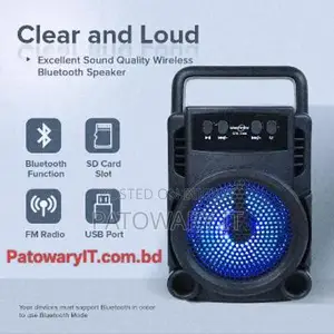 Rechargeable Bluetooth Speaker With color light GTS-1360/1361 wireless