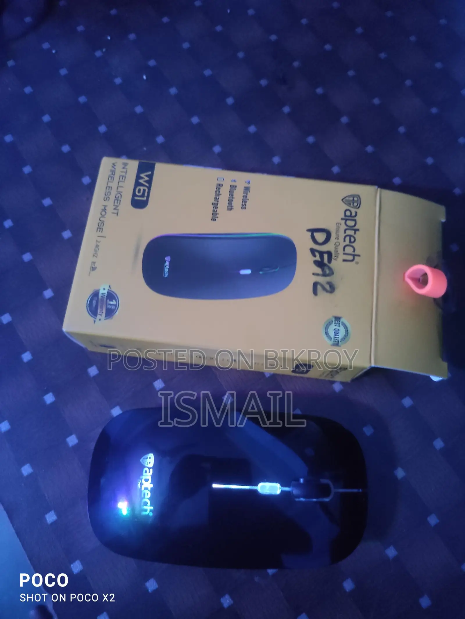 Aptech W61 রিচার্জেবল ব্লুটুথ এবং ওয়্যারলেস মাউস