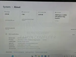 ডেস্কটপ কম্পিউটার ৮জিবি AMD Ryzen 5 SSD ২৫৬জিবি