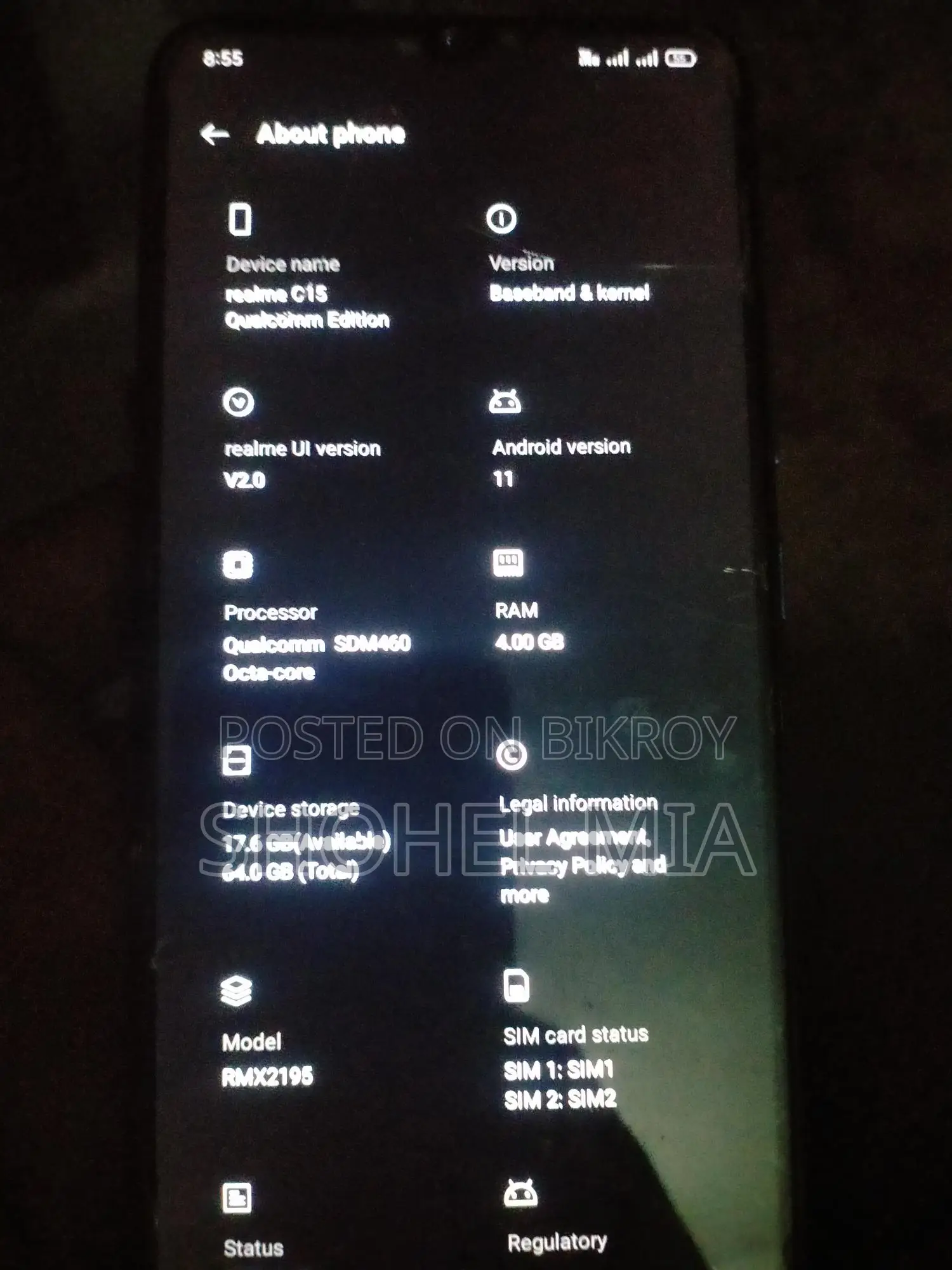 Realme C15 . (Used)