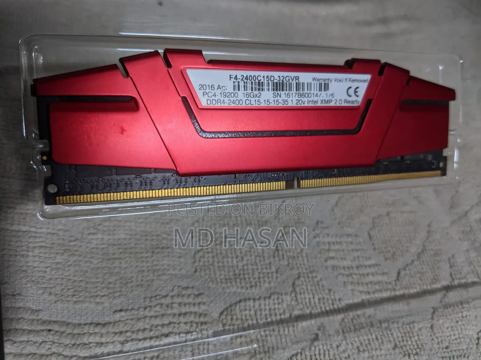 16GB G.Skill Ripjaws V 16GB CL15 DDR4 2400MHz Lifetime Warranty