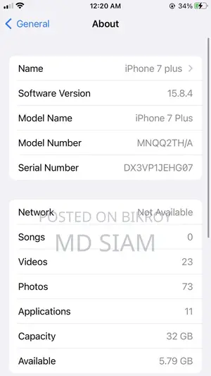 Apple iPhone 7 Plus fully fresh bypass (Used)