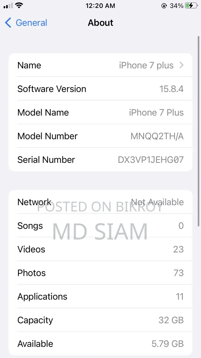Apple iPhone 7 Plus fully fresh bypass (Used)